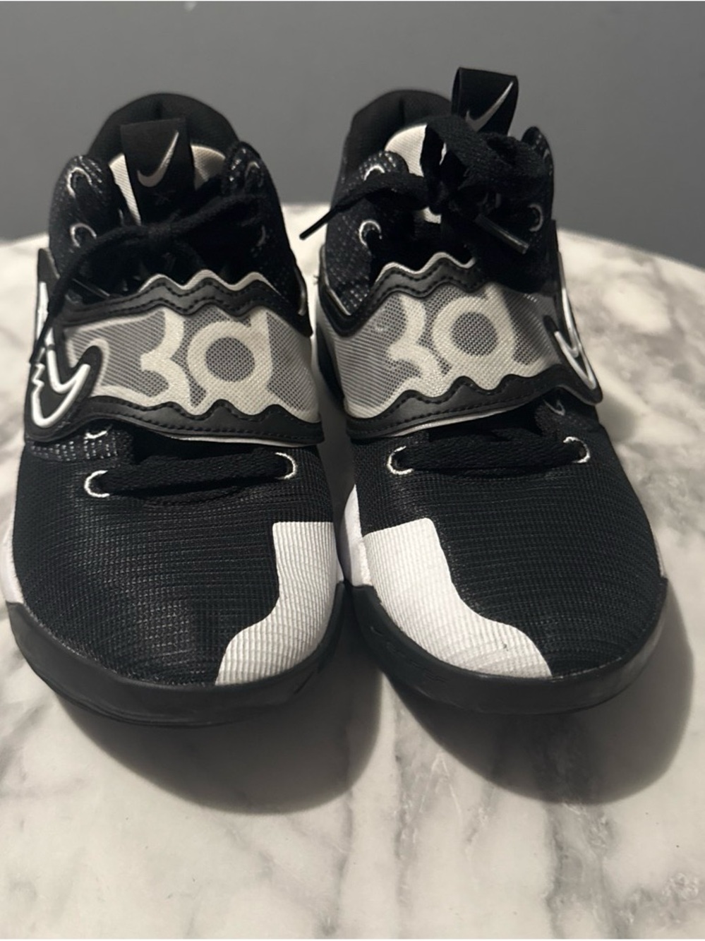 Nike Kids Black and White KD Style Strap Sneakers
